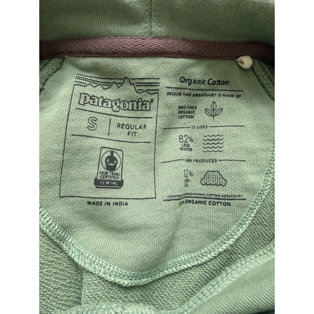 Patagonia Womens P-6 Logo Uprisal Hoodie Sage Green Organic Cotton Size S - Picture 3 of 3